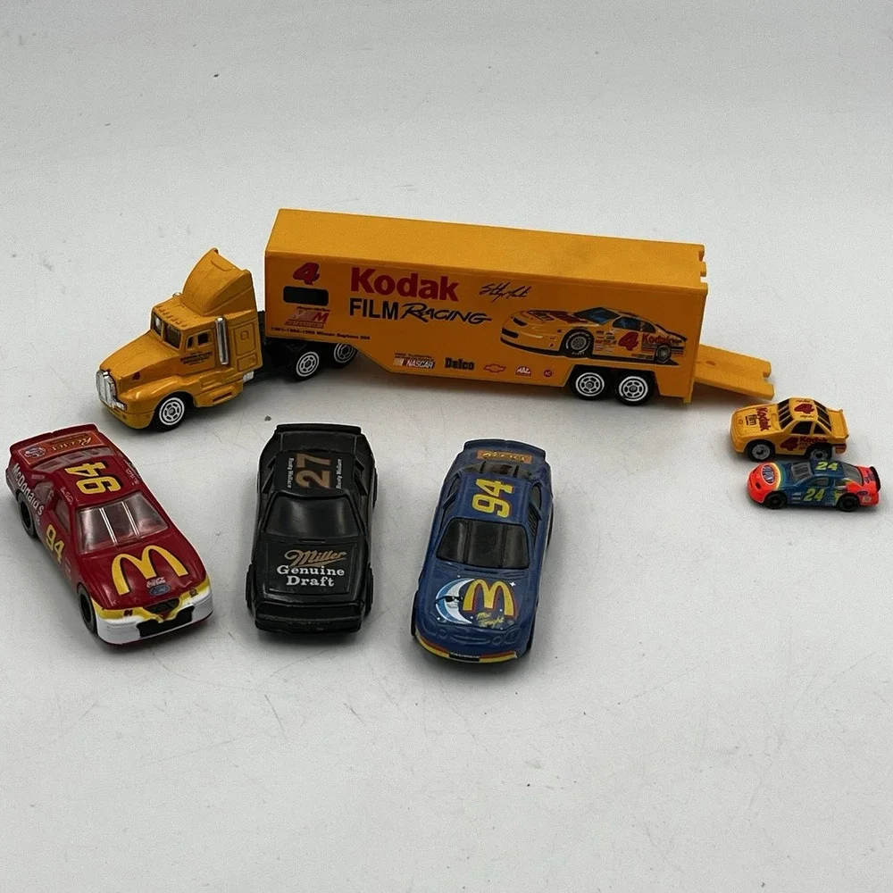 Lot of Die Cast Nascar Cars Mixed McDonalds Semi Truck  Hauler 6 Pieces